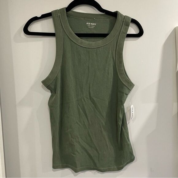 3/$25 ✺ Old Navy Tank Top Ribbed Army Green Snug Top L Tall - Picture 1 of 4